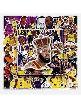 2/$10  50 Piece LA Lakers LeBron James Basketball Star Sticker Pack